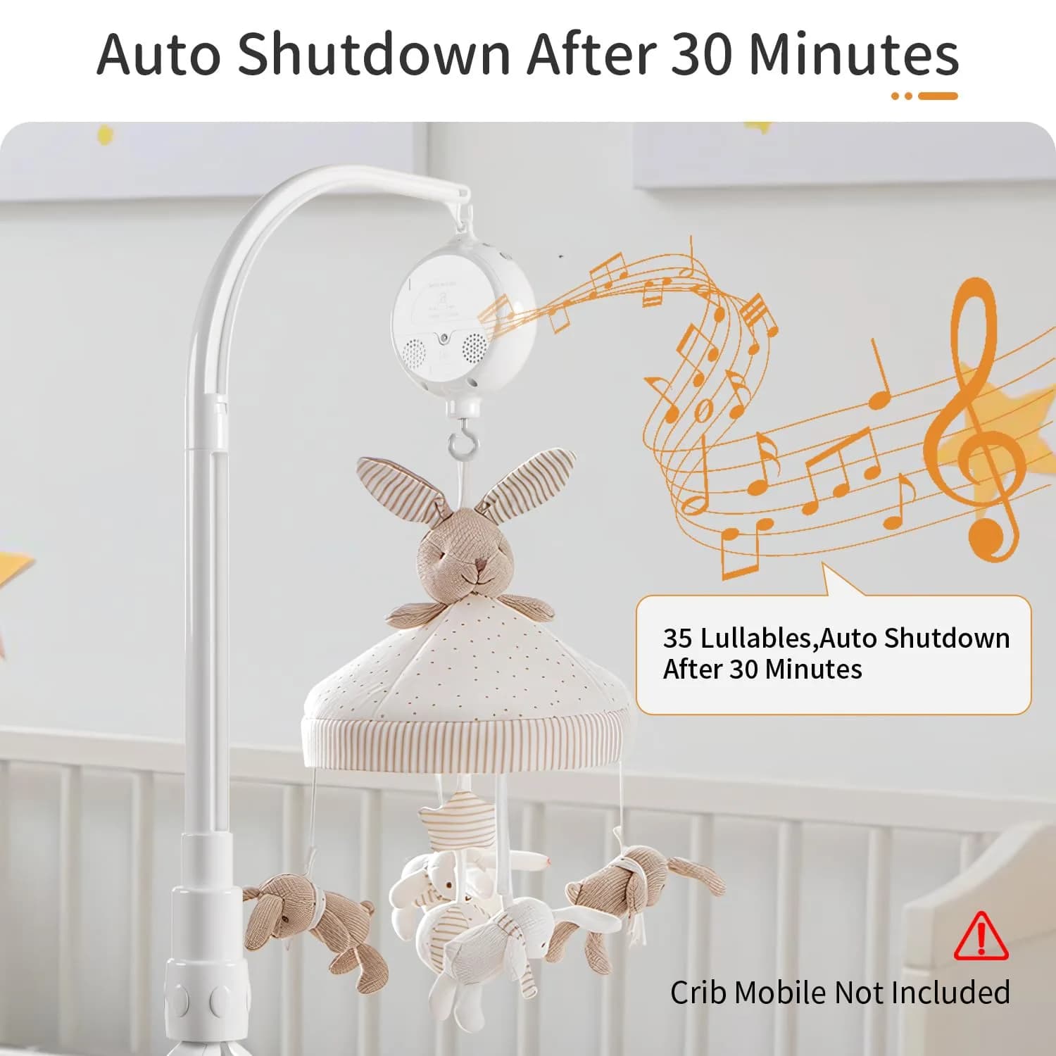 FEISIKE Crib Mobile Motor with 3 Modes & 35 Lullabies | Battery Operated, Auto-Off Timer - view 6