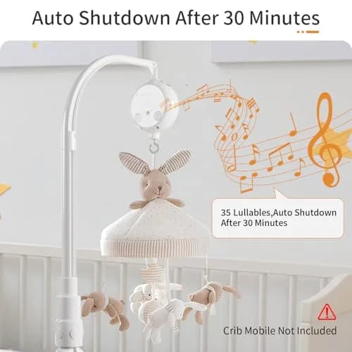 FEISIKE Crib Mobile Motor with 3 Modes & 35 Lullabies | Battery Operated, Auto-Off Timer thumbnail 6