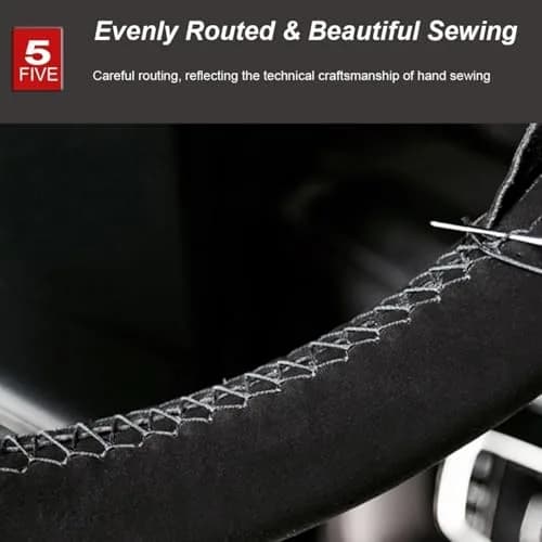 AUTOXBERT Suede Leather Steering Wheel Cover 38cm (15 inch) | DIY Hand-Sewn Grip for Enhanced Control thumbnail 5