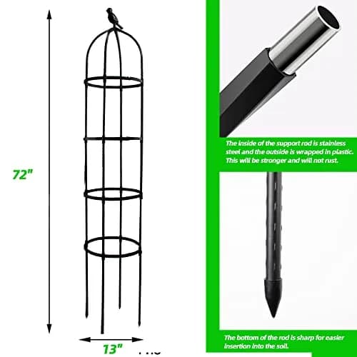 CJGQ Garden Trellis for Climbing Plants 6ft | Rustproof Metal Support Structure thumbnail 4