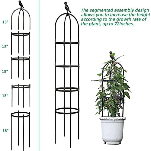 CJGQ Garden Trellis for Climbing Plants 6ft | Rustproof Metal Support Structure thumbnail 5