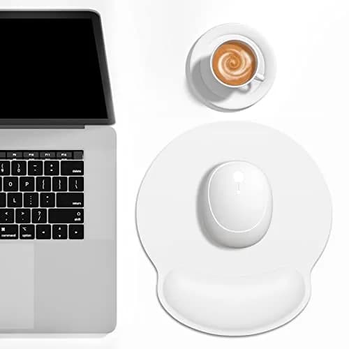 Dapesuom Ergonomic Mouse Pad with Wrist Support | Comfortable Memory Foam Wrist Rest for Pain Relief, Non-Slip Base, White thumbnail 6