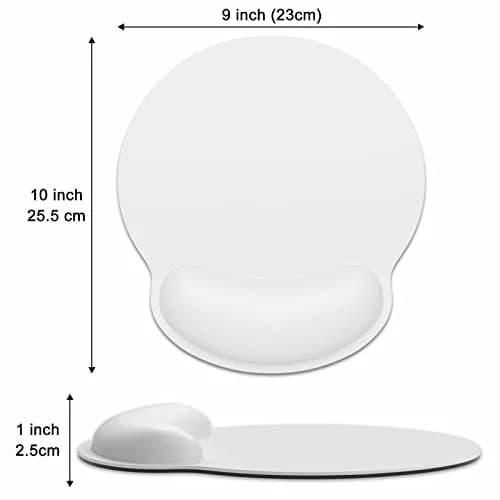 Dapesuom Ergonomic Mouse Pad with Wrist Support | Comfortable Memory Foam Wrist Rest for Pain Relief, Non-Slip Base, White thumbnail 2
