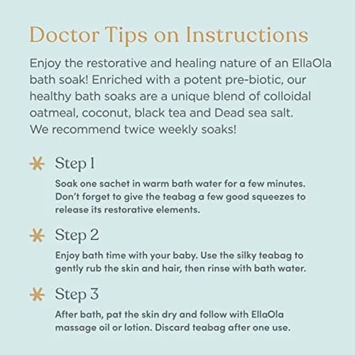 ELLAOLA Oatmeal Bath Soak for Babies & Kids - Fragrance-Free, 4 Bath Tea Soaks | Supports Dry, Itchy Skin thumbnail 7