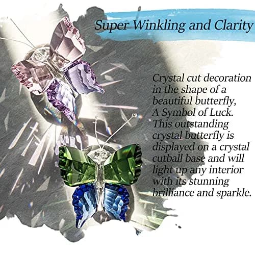 H&D HYALINE & DORA K9 Crystal Flying Butterfly Figurine Set 4.4cm (1.76in) | Handcrafted for Elegant Home Décor thumbnail 5