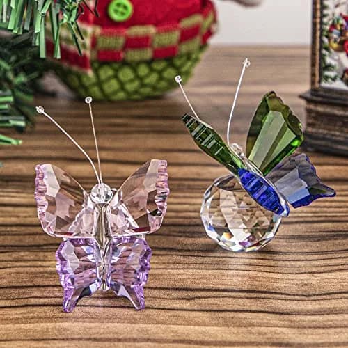 H&D HYALINE & DORA K9 Crystal Flying Butterfly Figurine Set 4.4cm (1.76in) | Handcrafted for Elegant Home Décor thumbnail 2