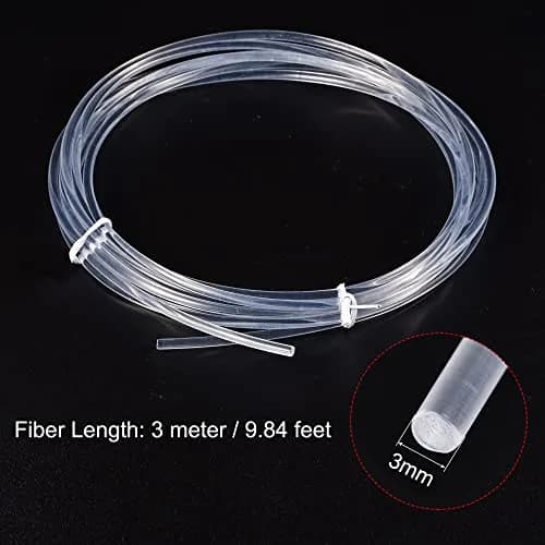 MECCANIXITY PMMA Side Glow Fiber Optic Cable 3mm (0.12 inch) x 3m (9.84 ft) | Ambient Lighting for Home & Hotels thumbnail 2