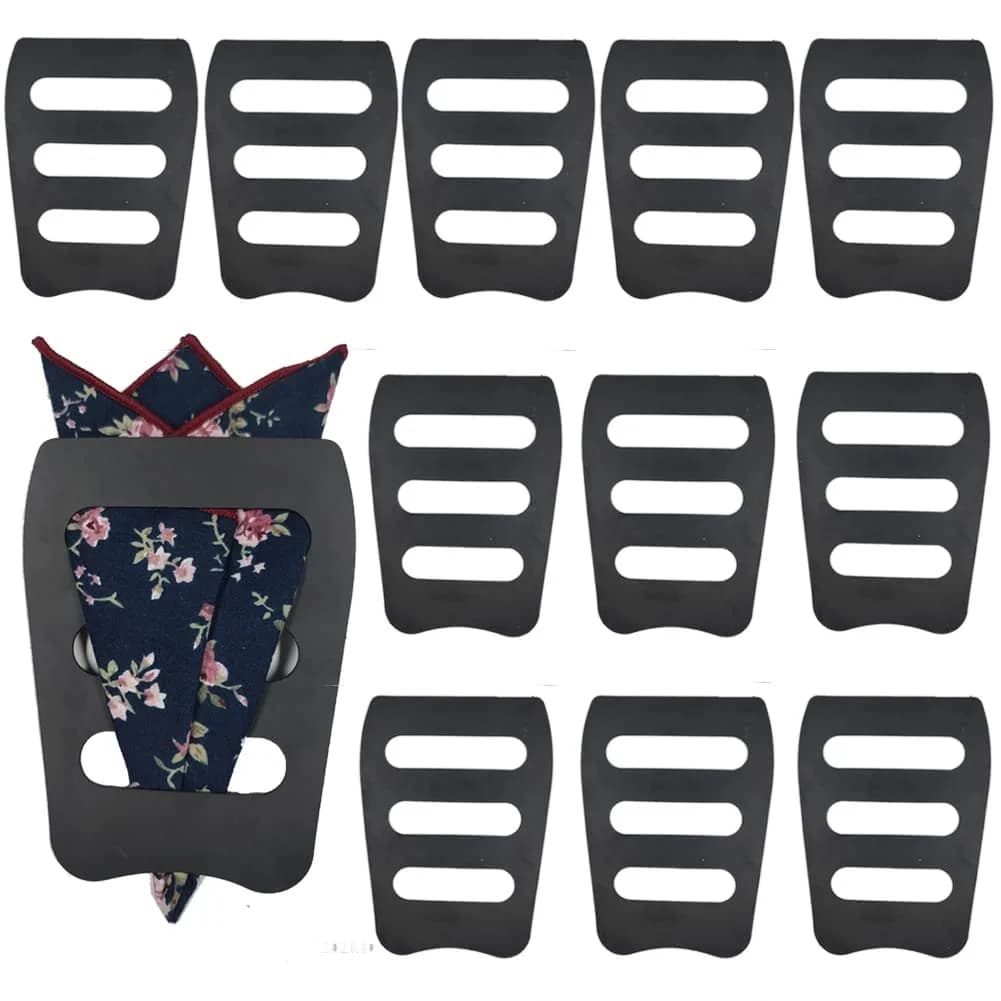 Luckyvestir Pocket Square Holder 12-Pack | Keeps Pocket Squares in Place All Day - main product image