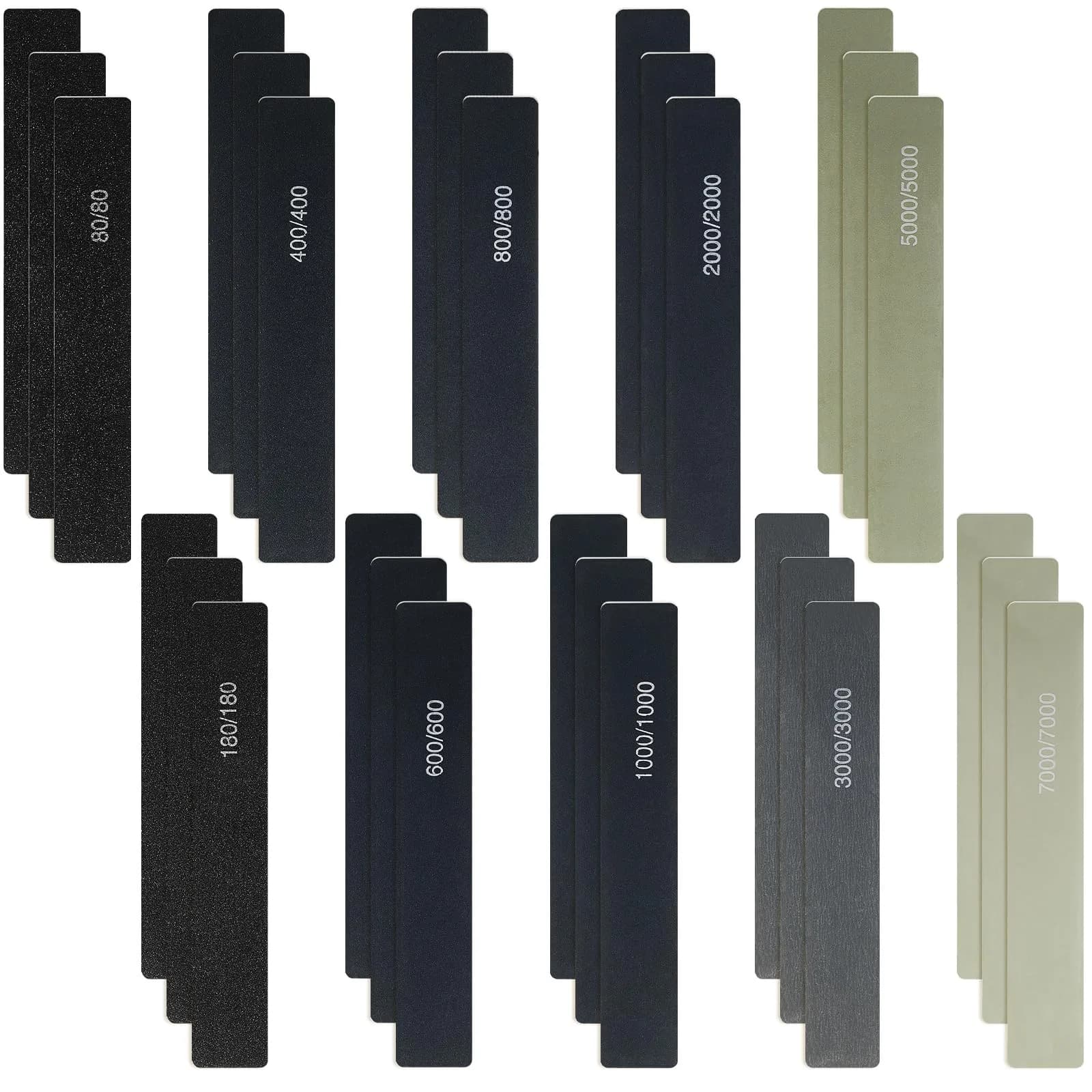 Honoson Sanding Sticks Model, Low Grits Rating, Classic Style | Double-Sided, Flexible, 30 Pieces — grey