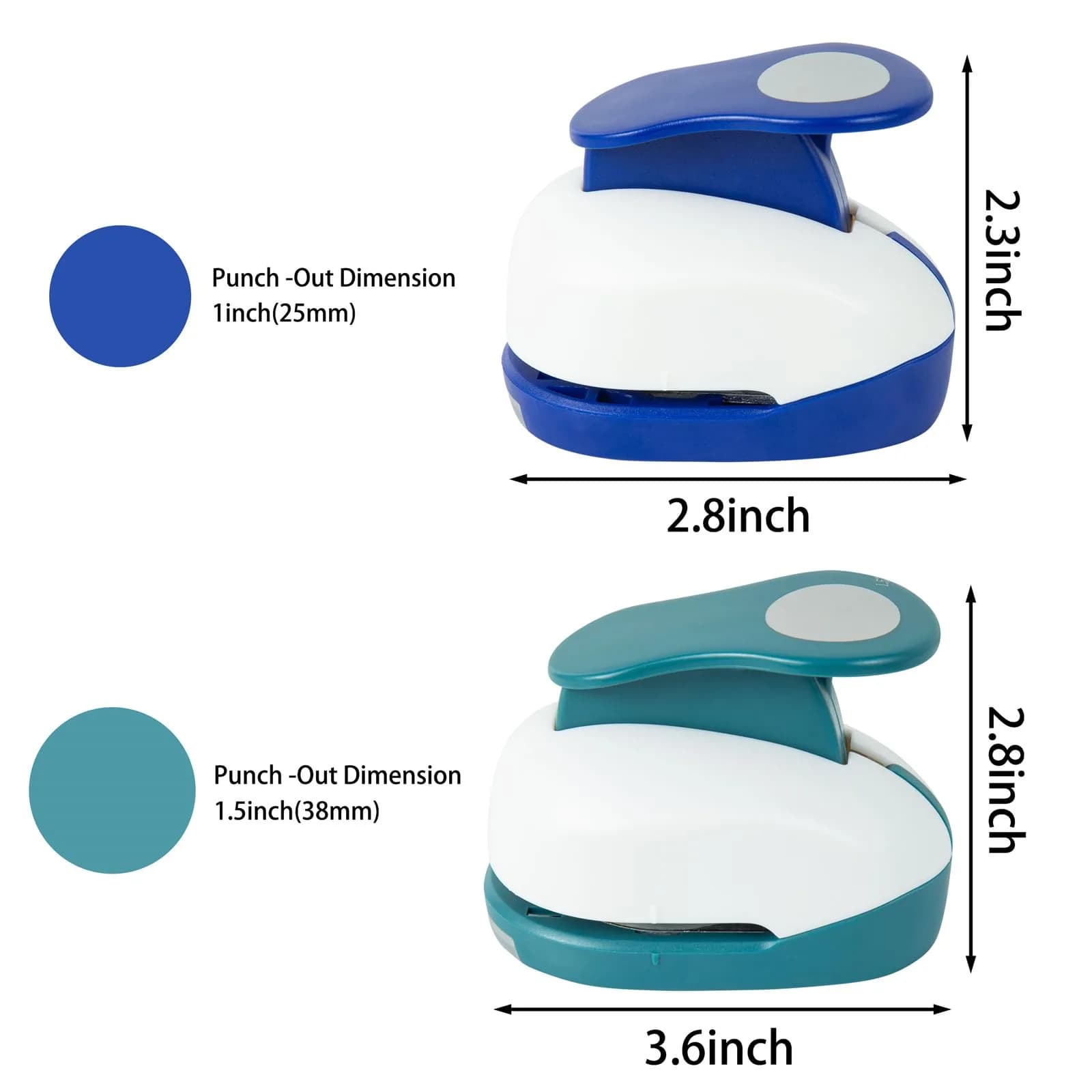 QIQQIKIN 2PCS Circle Hole Punch Set (9.8mm + 12mm) for Paper Crafts - view 3