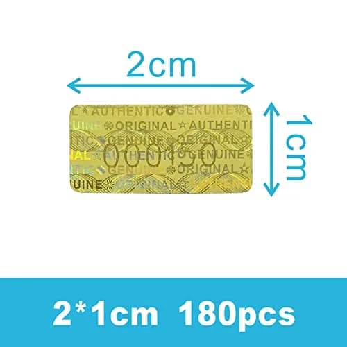 TLK&FBB Gold Hologram Tamper Proof Stickers 180 Count (2cm x 1cm) | Sequential Serial Numbering for Security thumbnail 3