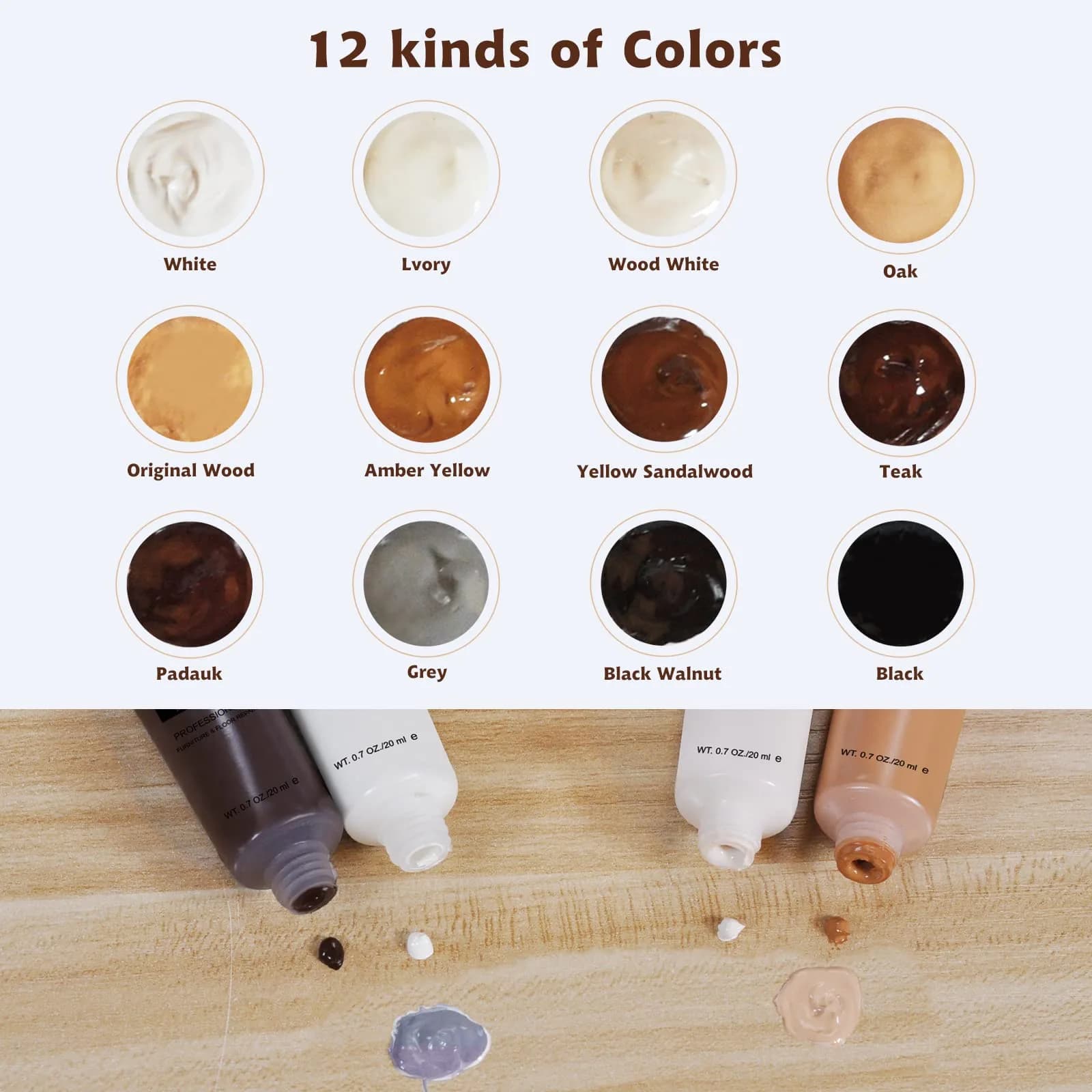 SEISSO Wood Furniture Repair Kit 17-Piece Set | Fix Scratches, Dents, and Cracks on Wood - view 3