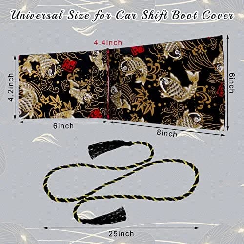 Frienda Koi Fish JDM Ancient Japanese Antiquity Element Car Shift Knob Cover with Rope, 20cm (7.87 inch) | Universal Fit for Trucks thumbnail 4