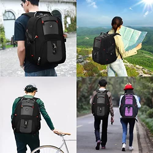 SHRRADOO Extra Large Travel Laptop Backpack for Men, Work College Backpacks | 50L Capacity, Fits 17 Inch Laptops, Water-Resistant thumbnail 6
