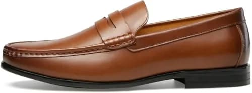 Journey West Mens Dress Shoes Slip on Penny Loafers Tan 12 | Classic Leather Formal Footwear thumbnail 5
