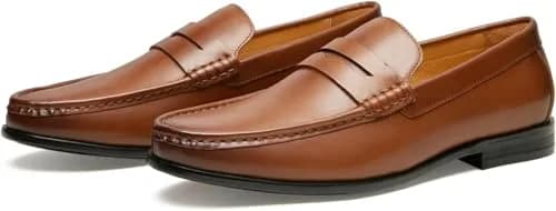 Journey West Mens Dress Shoes Slip on Penny Loafers Tan 12 | Classic Leather Formal Footwear thumbnail 3