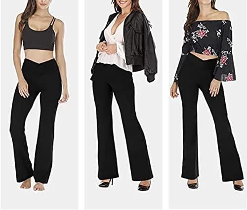 TOPYOGAS Women's Casual Bootleg Yoga Pants V Crossover High Waisted Flare Workout Pants Leggings Black | Flared, High Rise, Casual Fit, 30.71 in inseam thumbnail 5
