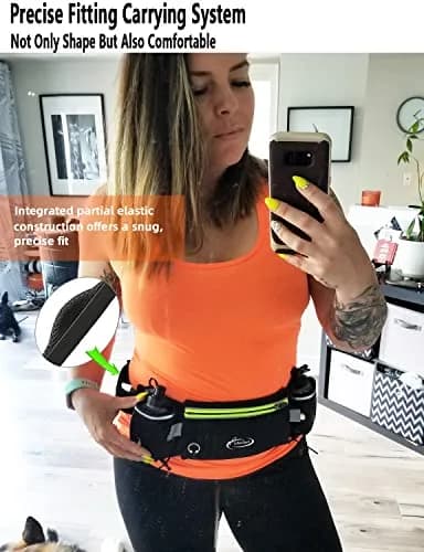 AiRunTech Hydration Running Belt with Bottles 2x10oz | Anti-Slip, Fully Adjustable, Reflective for Most Smartphones thumbnail 7