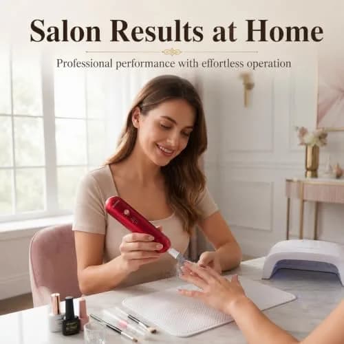 SEAMIND 5-in-1 Electric Nail File Kit, Cordless Manicure Pedicure Set, Red | 2900-4200 RPM thumbnail 6