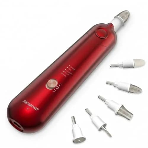 SEAMIND 5-in-1 Electric Nail File Kit, Cordless Manicure Pedicure Set, Red | 2900-4200 RPM thumbnail 1