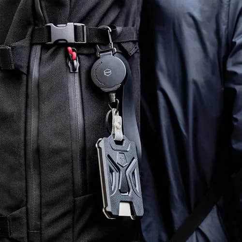 MNGARISTA Heavy Duty Retractable Badge Holder with Carabiner Clip & 31.5" Steel Wire Rope | Black thumbnail 3