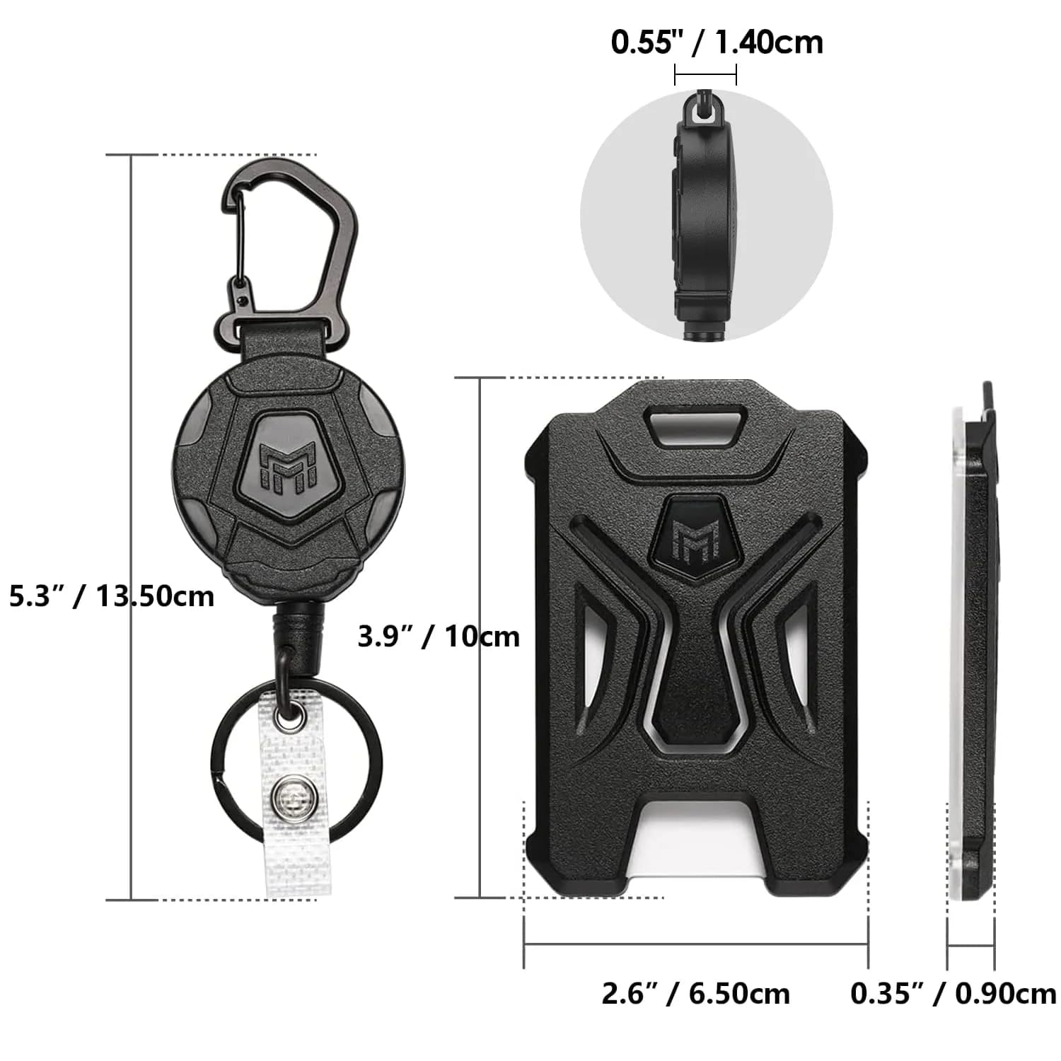 MNGARISTA Black PC Retractable Badge Holder with Carabiner Clip & 31.5" Reel - view 4