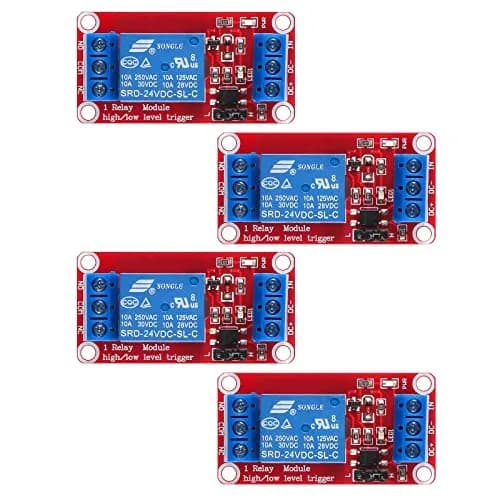 AEDIKO 24V Relay Module 4pcs | 1 Channel Relay Board with Optocoupler Support thumbnail 1