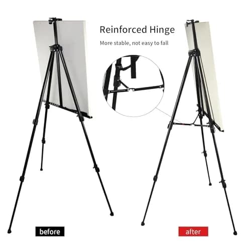 RRFTOK 72 Inch Metal Easel Stand for Painting Canvas | Double Layer, Adjustable Height, Sturdy Metal Construction thumbnail 6