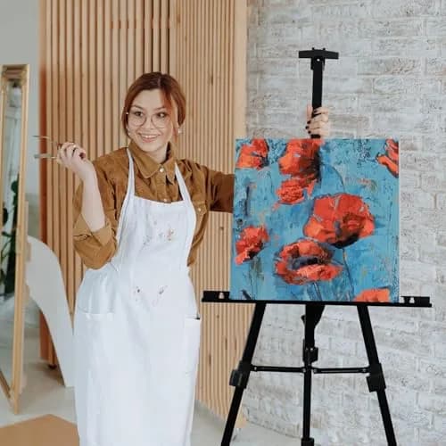 RRFTOK 72 Inch Metal Easel Stand for Painting Canvas | Double Layer, Adjustable Height, Sturdy Metal Construction thumbnail 3