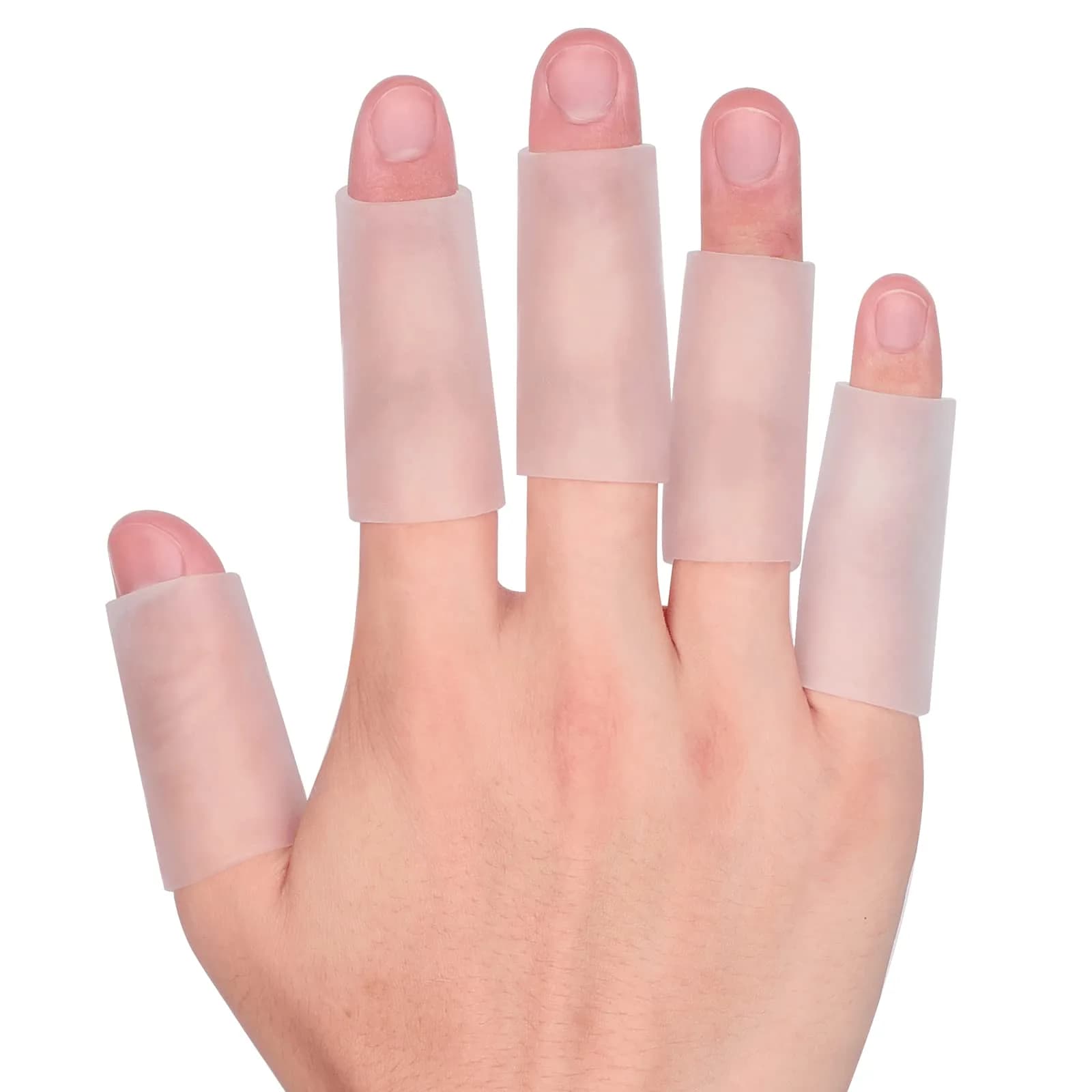 Kimihome Gel Finger Sleeve Protectors | Cushions & Relief for Finger Cracking, Corns, Blisters (Clear, 20 pcs) — Clear