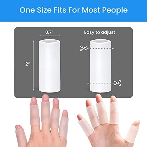 Kimihome Gel Finger Sleeve Protectors | Cushions & Relief for Finger Cracking, Corns, Blisters (Clear, 20 pcs) thumbnail 3