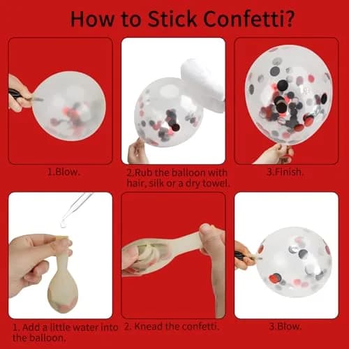 RUBFAC Red Black White Balloon Arch Kit 129pcs | Assorted Colors Party Decorations thumbnail 5