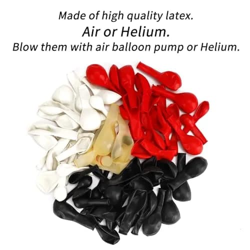 RUBFAC Red Black White Balloon Arch Kit 129pcs | Assorted Colors Party Decorations thumbnail 3
