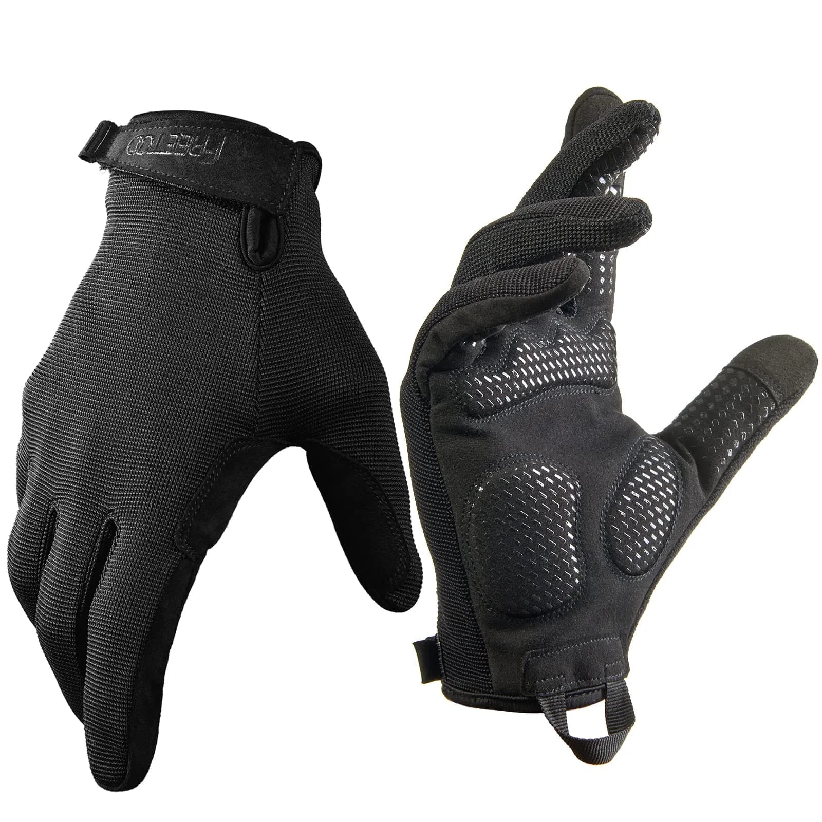 FREETOO Full-Finger Workout Gloves for Men, Padded Gym Gloves with Grip, Size Small Black | Breathable & Stretchable - main product image