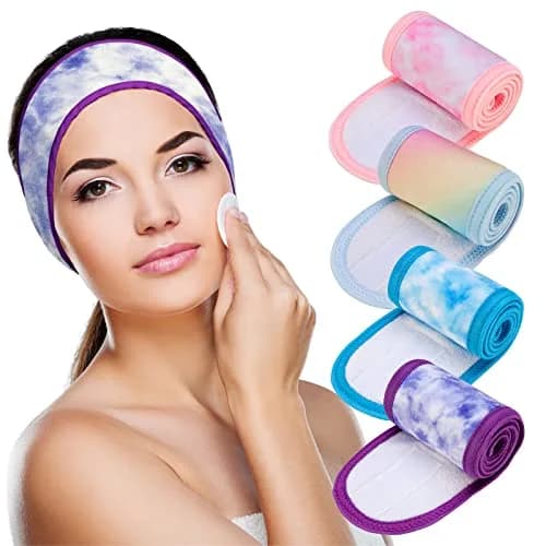 Denfany Soft Terry Cloth Spa Headband | Adjustable & Absorbent for Face Washing, Yoga, Makeup Removal thumbnail 1