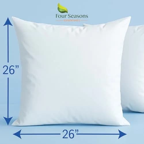 Four Seasons Essentials Euro Size Pillow Protectors (Set of 2) 66x66 cm (26x26 Inch) | Waterproof Hypoallergenic Zippered Encasement thumbnail 3