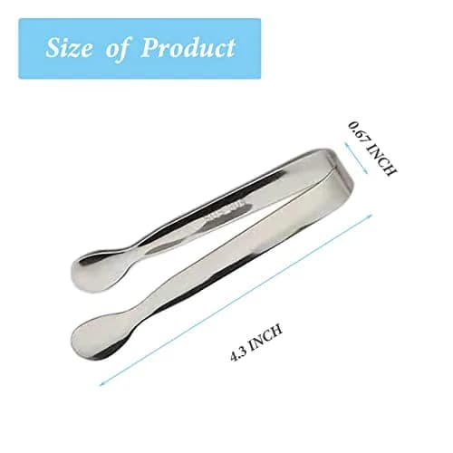Sunenlyst Mini Sugar Tongs Set of 6 | 10.8 cm (4.25 Inch) Stainless Steel Kitchen Utensils thumbnail 2