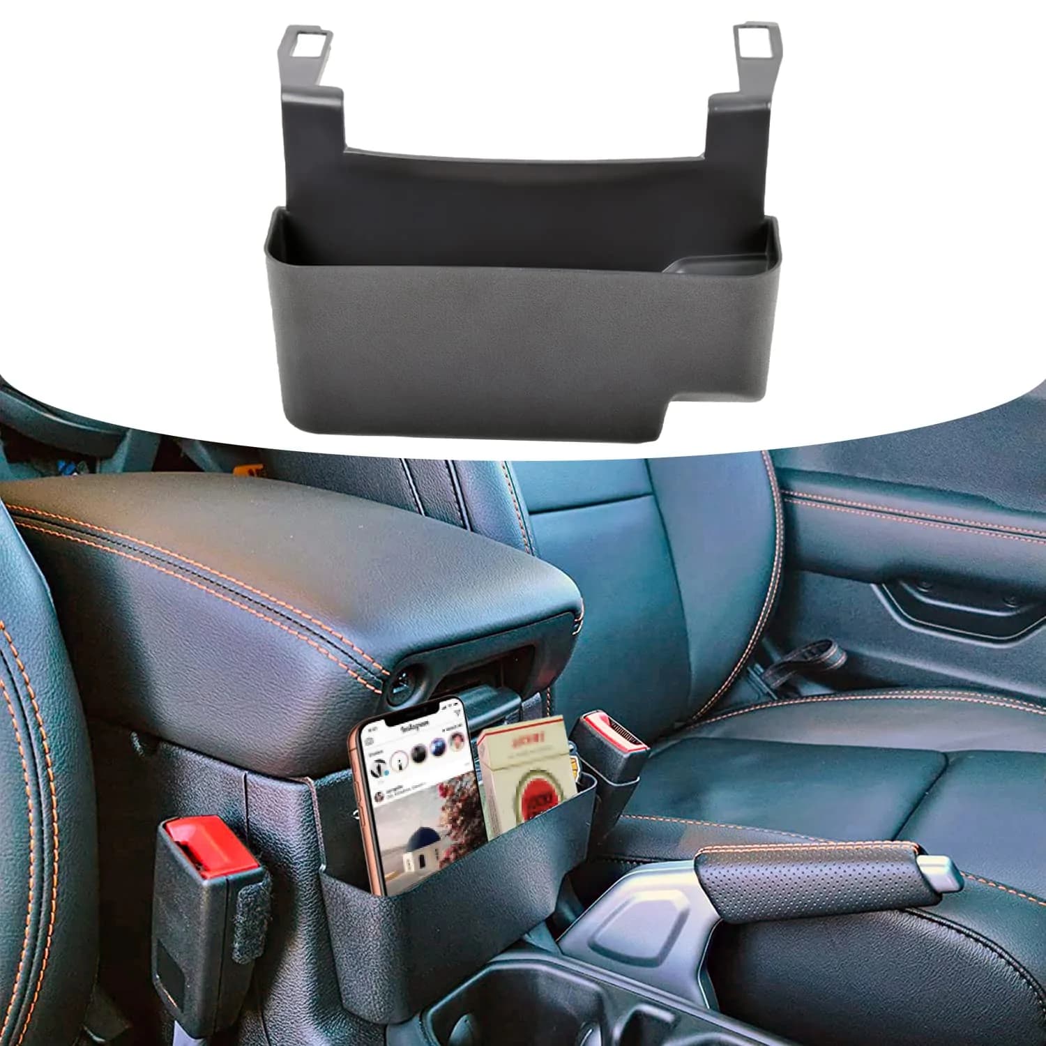 EDBETOS Center Console Hanging Box for Jeep Wrangler JL/JLU 2018-2026 Armrest Tray | Additional Storage for Phones, Cards, Keys - view 7