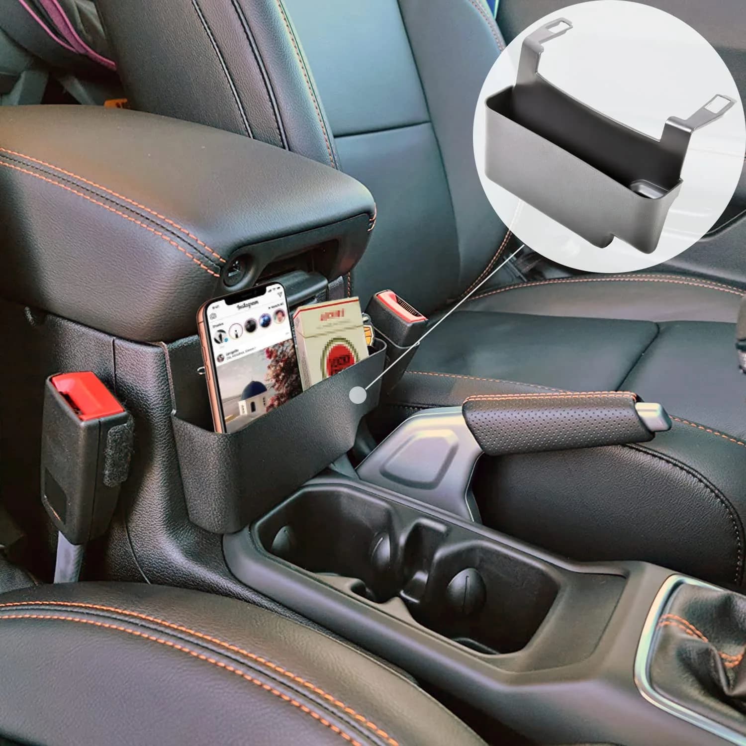 EDBETOS Console Hanging Storage Organizer Tray for Jeep Wrangler JL/JLU & Gladiator JT (Orange) - view 2