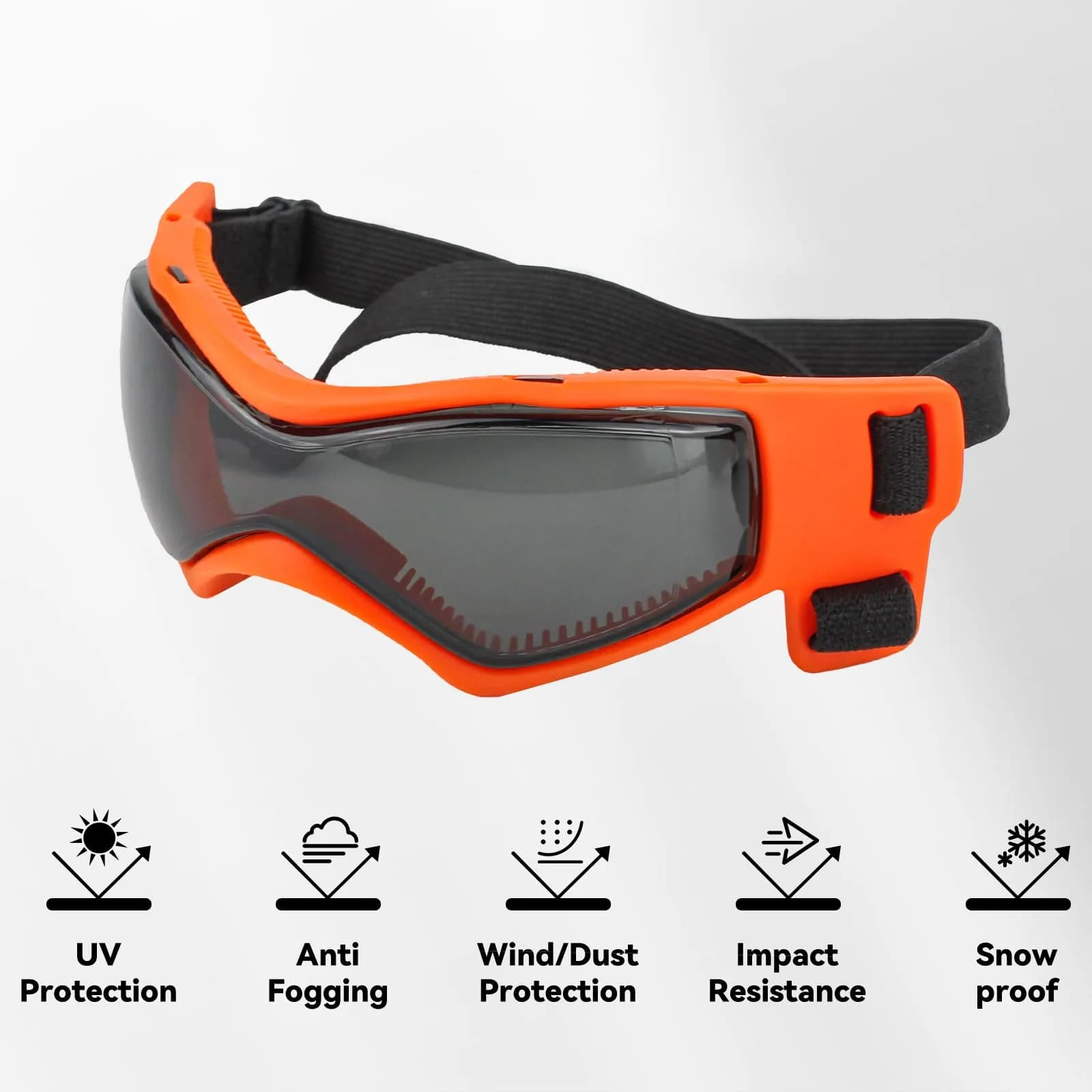 Enjoying Stylish Orange Dog Goggles for Medium Breeds with UV Protection & Windproof Design - view 4