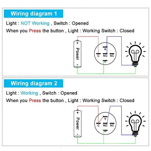 JIQI 19mm Waterproof Metal Push Button Switch 12V-24V | IP66 LED On Off (Red) thumbnail 6