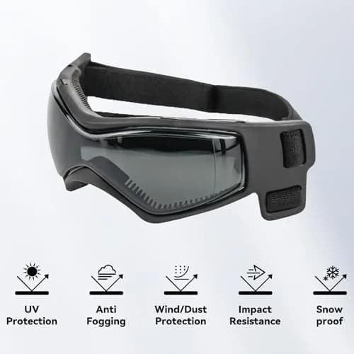 Enjoying Black Pet Apparel Dog Goggles UV Protection for Medium Breeds | Windproof & Adjustable thumbnail 4