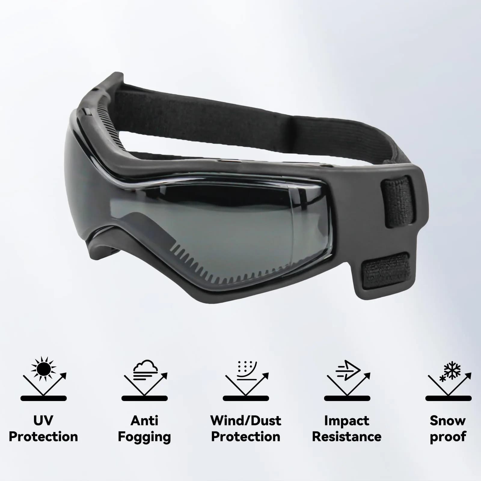 Enjoying Black Pet Apparel Dog Goggles UV Protection for Medium Breeds | Windproof & Adjustable - view 4