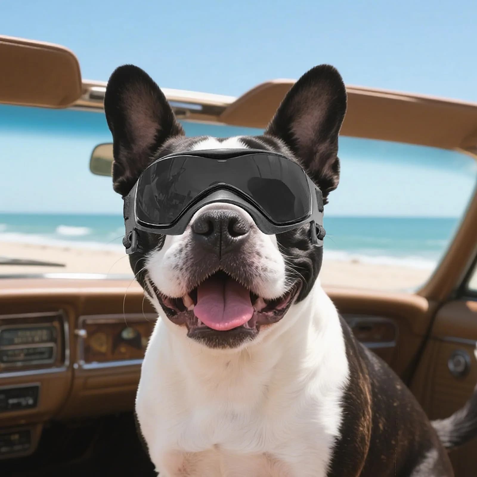 Enjoying Black Pet Apparel Dog Goggles UV Protection for Medium Breeds | Windproof & Adjustable - view 7