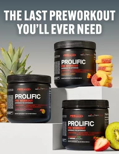 PEScience Prolific Pre-Workout Powder, Sour Peach Candy | Explosive Energy & Focus, 40 Scoops thumbnail 5