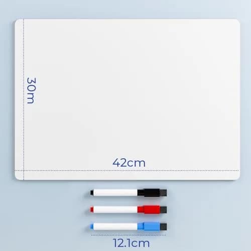 Nicpro 12 x 16 inches Double Sided Dry Erase Lap Board with 3 Pens | Portable Learning Whiteboard for Students thumbnail 2