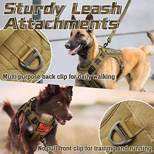 rabbitgoo Tactical Dog Harness for X-Large | No Pull Military Service Vest with MOLLE System thumbnail 6