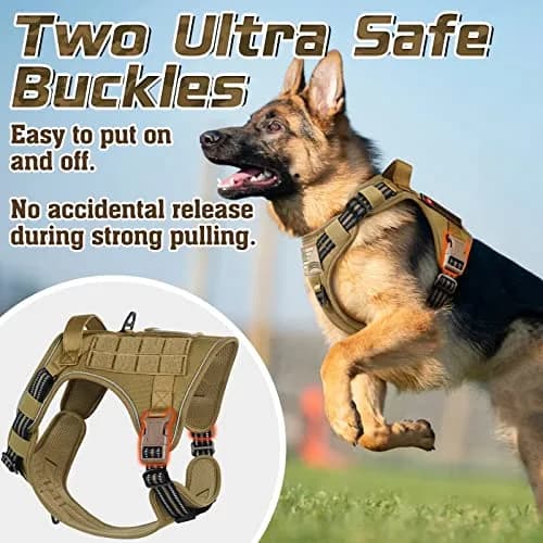 rabbitgoo Tactical Dog Harness for X-Large | No Pull Military Service Vest with MOLLE System thumbnail 7