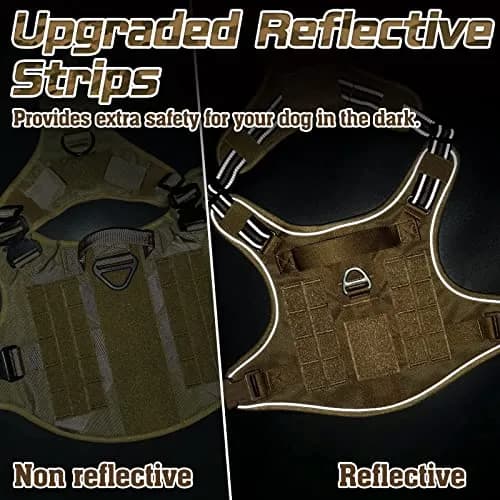 rabbitgoo Tactical Dog Harness for X-Large | No Pull Military Service Vest with MOLLE System thumbnail 8