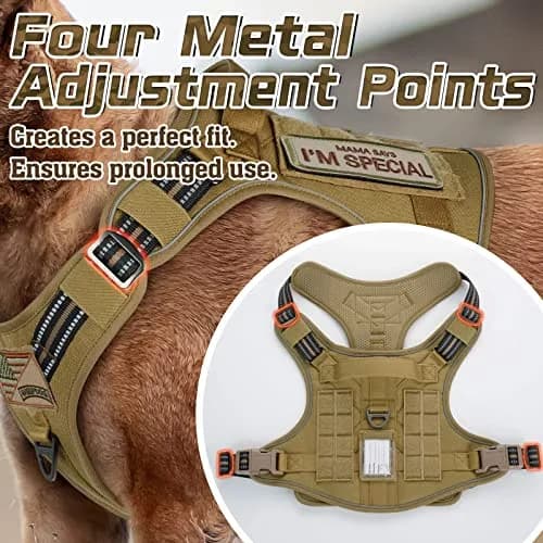 rabbitgoo Tactical Dog Harness for X-Large | No Pull Military Service Vest with MOLLE System thumbnail 2